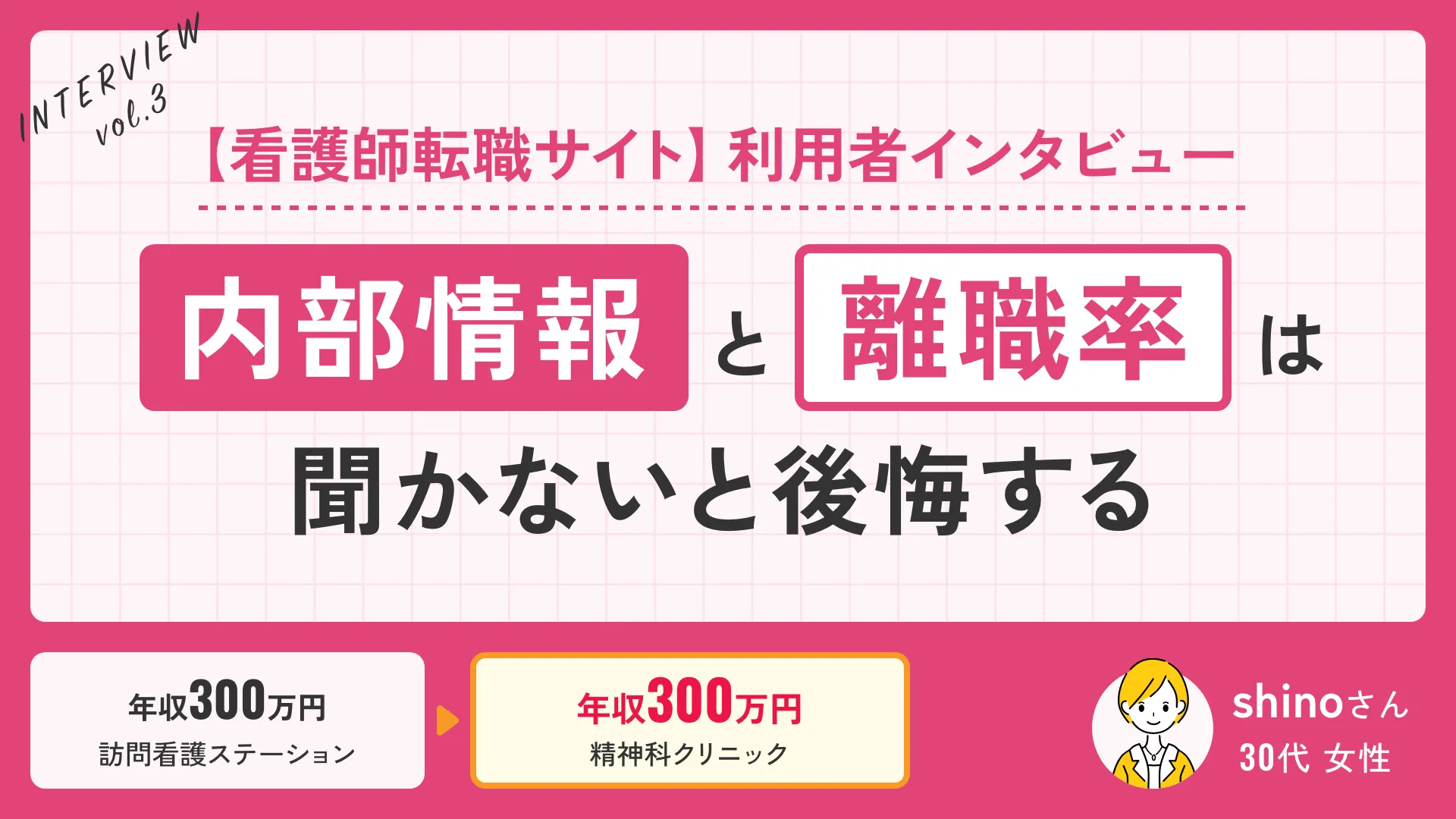 【看護師転職サイト】利用者インタビュー 「内部事情」と「離職率」は聞かないと後悔する